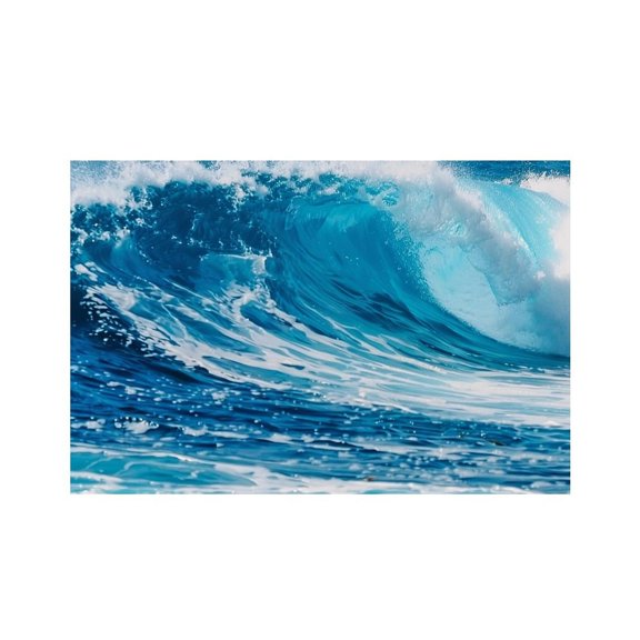 RKSupls Blue Ocean Wave Surf Linen Placemats 30x45cm Straight Edge Stain Resistant Washable Non-Slip Table Mats Table for Kitchen Dining Room Home
