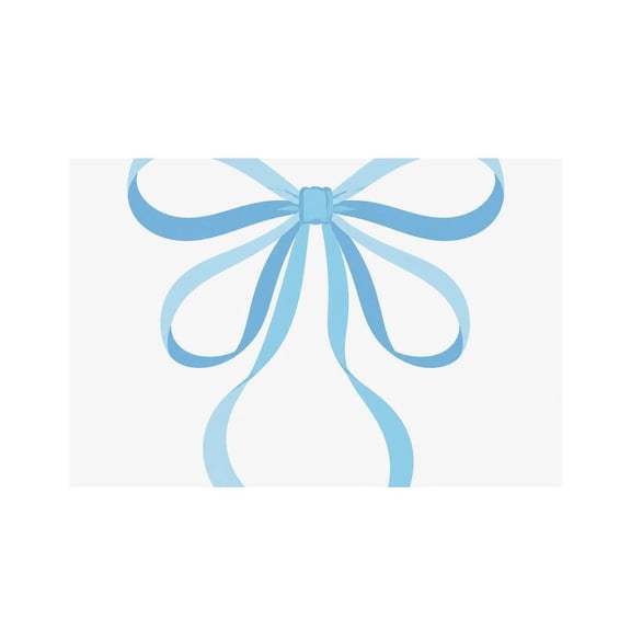 RKSupls Blue Ribbon Bow Linen Placemats 30x45cm Straight Edge Stain Resistant Washable Non-Slip Table Mats Table for Kitchen Dining Room Home
