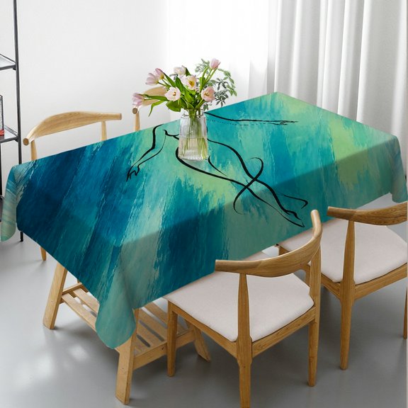 RKSupls Boaton Autumn River Print Rectangle Dining Tablecloth, Kitchen Accessories Polyester Tablecloths, Boaton Autumn River