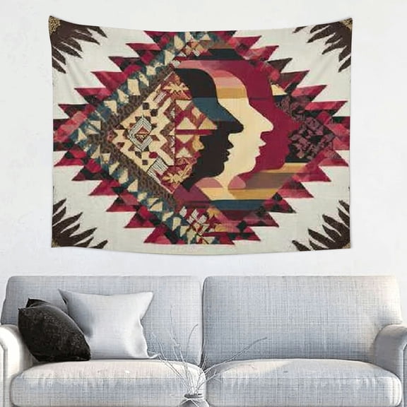 RKSupls Bohemian Geometric Aztec Tribal Striped Rustic Western Tapestry, Home Tapestry Suitable for Hanging for Decorative Wall Hanging, Decorative Bedroom, Living Room Decoration - 40*30in