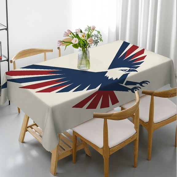 RKSupls Bold Eagle Geometric Design Rectangle Dining Tablecloth, Kitchen Accessories - Holiday-Themed Design Rectangle Dining Tablecloth, Kitchen Picnic Party