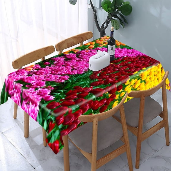 RKSupls Botanical Vintage Seamless Pattern Rectangle Dining Tablecloth, Washable Wipeable Stain & Wrinkle Resistant Polyester Tablecloth for Kitchen Picnic Party
