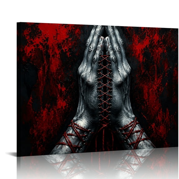 RKSupls Bound Praying Hands Art Modern Wall Decor, Wall Art Canvas Print, Ready to Hang Bathroom Bedroom Kitchen Hallway Entrance Hall Living Room Wall Decor Prints