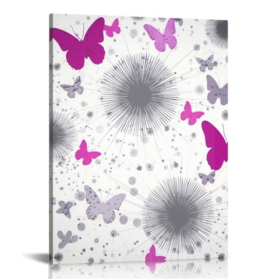 RKSupls Butterflies Circles Dots Abstract Pattern Wall Decor
, Canvas Wall Art, Canvas Print Bathroom Bedroom Kitchen Staircase Wall Decor Prints