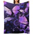 RKSupls Butterflies Purple Gothic Art Dark Soft Flannel Throw Blanket ...
