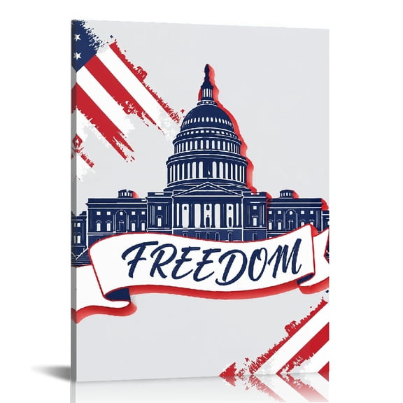 RKSupls Capitol Building With Freedom Banner Modern Art, Wall Decor
, Canvas Wall Art Bathroom Bedroom Kitchen Living Room Wall Decor Prints