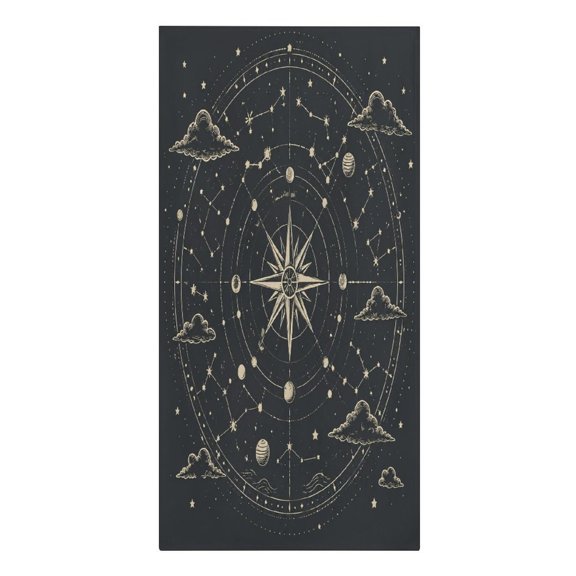 RKSupls Celestial Compass Rose Microfiber Beach Towel Absorbent Compact Towels for Swimming Pool Beach Travel Things for Vacation Essentials Adult Gift,61.4×30.3Inch