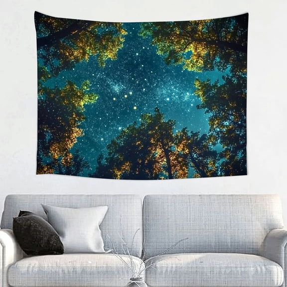 RKSupls Celestial Forest Night Sky Tapestry, Home Tapestry Suitable for Hanging for Decorative Wall Hanging, Decorative Bedroom, Living Room Decoration - 40x30in