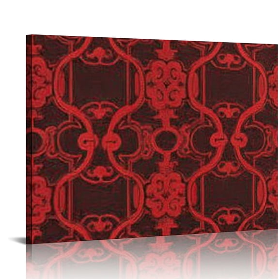 RKSupls Chinese Ornate Pattern Canvas Wall Art, Traditional Oriental Wall Decor Print, Modern Artwork for Living Room Bedroom Office Home Decor