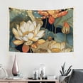 thumbnail image 1 of RKSupls Christmas Tapestry Wall Art, Lotus Flower Hanging Tapestry Decoration for Happy New Year Bedroom, Living Room, Dorm, Apartment Home Decor,60*40in, 1 of 5