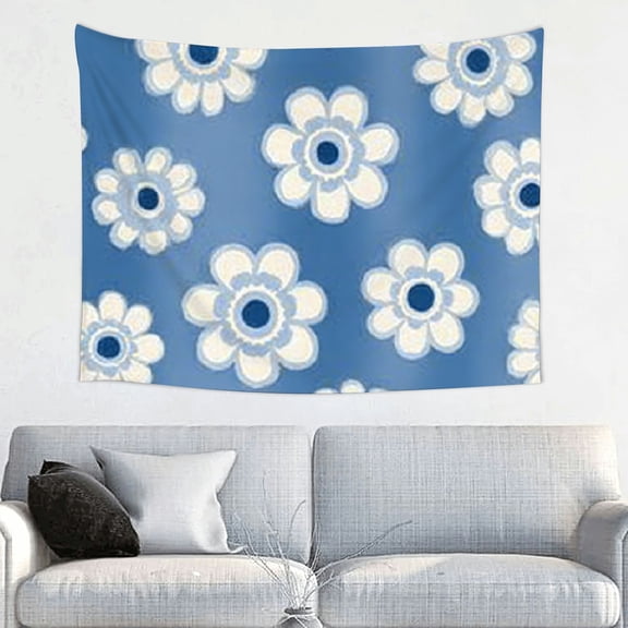 RKSupls Christmas Tapestry Wall Art, Vintage Groovy Flowers Tapestry Decoration for New Year Bedroom, Living Room, Dorm, Apartment Home Decor,40*30in