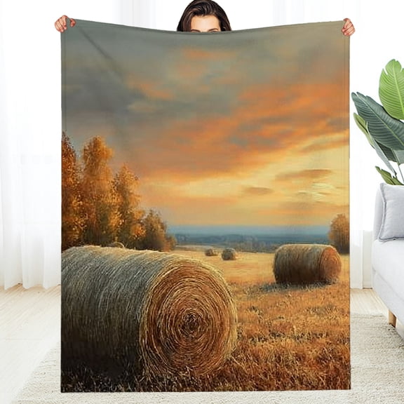 RKSupls Christmas Throw Blanket, Wood Framed Vintage Soft Flannel Blanket, Fuzzy Warm Cozy New Year Winter Blanket for Couch Bed Home Decor, 30*40in