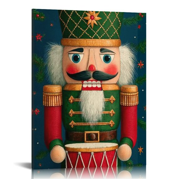 RKSupls Classic Nutcracker Drummer Canvas Wall Art, Canvas Prints Wall Art for Living Room Bedroom Stairway Office, Art Print Painting for Home Decorations,12x16in