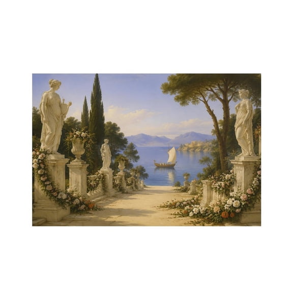 RKSupls Classical Musewith Lyre Under Olive Tree Linen Placemats 30x45cm Straight Edge Stain Resistant Washable Non-Slip Table Mats Table for Kitchen Dining Room Home