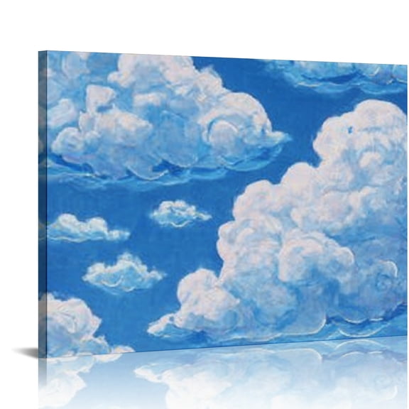 RKSupls Cloud Pattern Canvas Wall Art, Sky Soft Wall Decor Print, Modern Artwork for Living Room Bedroom Office Home Decor