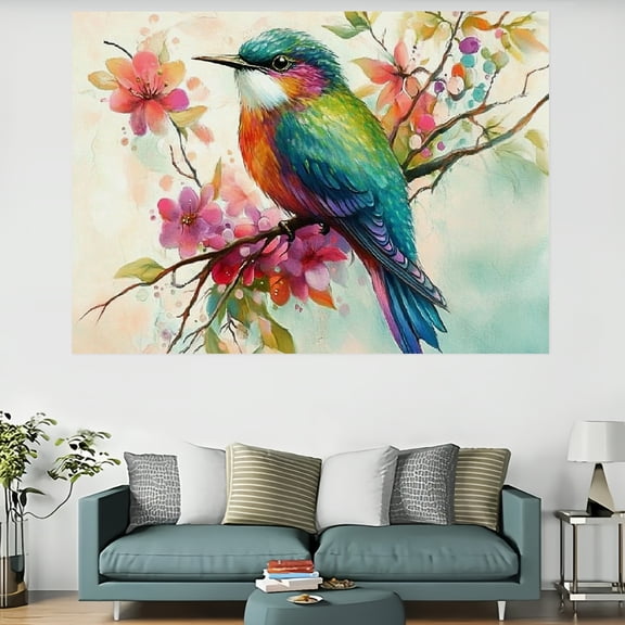RKSupls Colorful Hummingbird Tapestry,Home Tapestry Suitable for Hanging for Decorative Wall Hanging, Decorative Bedroom, Living Room Decoration - 60x40in