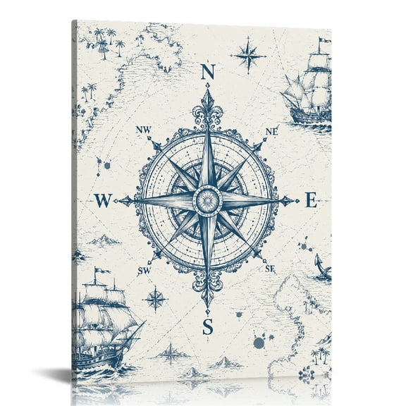 RKSupls Compass Rose Map Vintage Modern Art, Canvas Print, Wall Decor
Bathroom Bedroom Kitchen Staircase Wall Decor Prints
