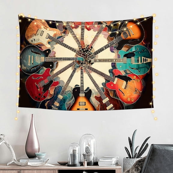RKSupls Cool Music Guitar Themed Tapestry, Rock and Roll Musical Tapestry Suitable for Hanging for Decorative Wall Hanging, Decorative Bedroom, Living Room Decoration - 60*40in