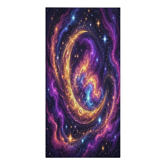 RKSupls Cosmic Crescent Moon Galaxy Nebula Microfiber Beach Towel Absorbent Compact Towels for Swimming Pool Beach Travel Things for Vacation Essentials Adult Gift,61.430.3Inch