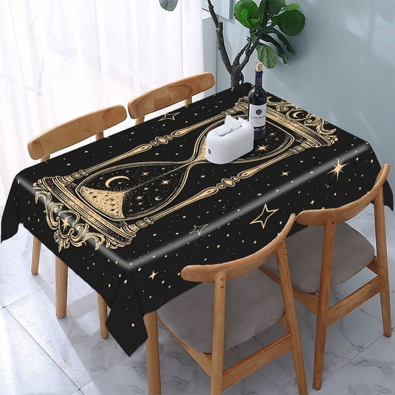 RKSupls Cosmic Hourglass Rectangle Dining Tablecloth, Washable Wipeable Stain & Wrinkle Resistant Polyester Tablecloth for Kitchen Picnic Party