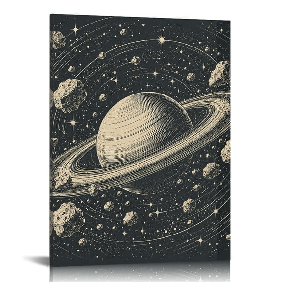 RKSupls Cosmic Whale Journey Ready to Hang, Canvas Print, Canvas Wall Art Bathroom Bedroom Kitchen Staircase Wall Decor Prints