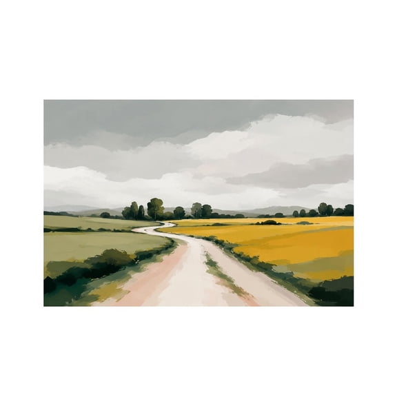 RKSupls Country Road Fields Landscape Linen Placemats 30x45cm Straight Edge Stain Resistant Washable Non-Slip Table Mats Table for Kitchen Dining Room Home
