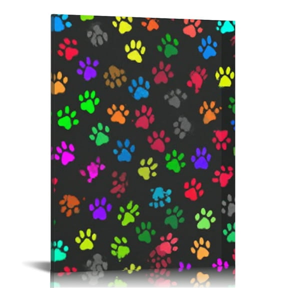 RKSupls Cute Dog Paw Canvas Wall Art, Canvas Prints Wall Art for Living Room Bedroom Entryway Office, Art Print Painting for New Year Home Decorations,16x20in