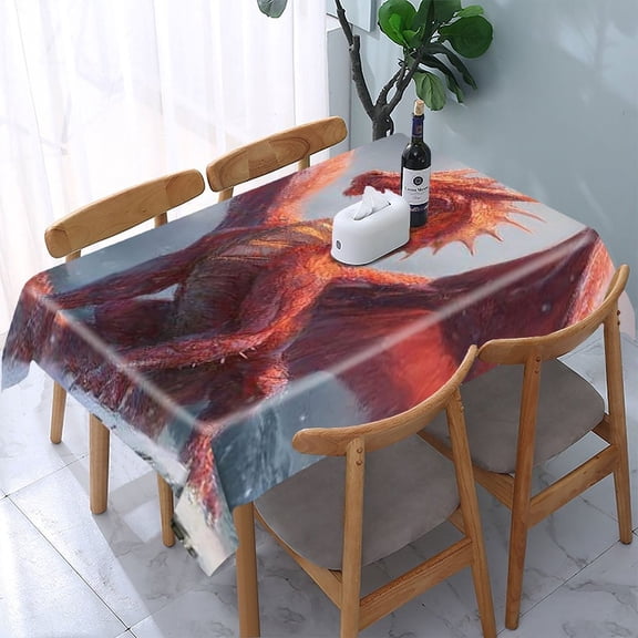 RKSupls Dbbeec2009adeb64c8518ff9ad0d8f99 Rectangle Dining Tablecloth, Washable Wipeable Stain & Wrinkle Resistant Polyester Tablecloth for Kitchen Picnic Party