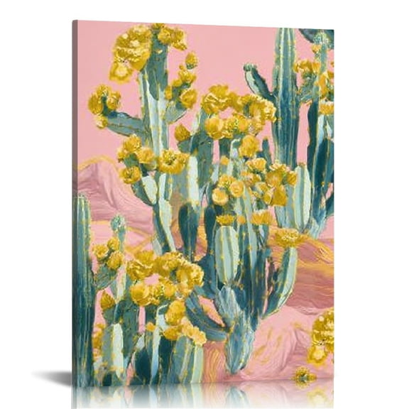 RKSupls Desert Cactus Canvas Wall Art, Canvas Prints Wall Art for Living Room Bedroom Stairway Office, Art Print Painting for Home Decorations,12x16in