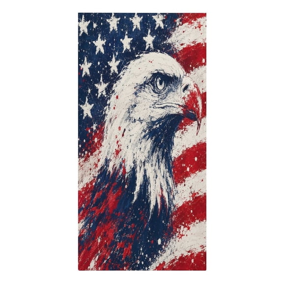 RKSupls Eagle Head Flag Splatter Art Microfiber Beach Towel Absorbent Compact Towels for Swimming Pool Beach Travel Things for Vacation Essentials Adult Gift,61.4×30.3Inch