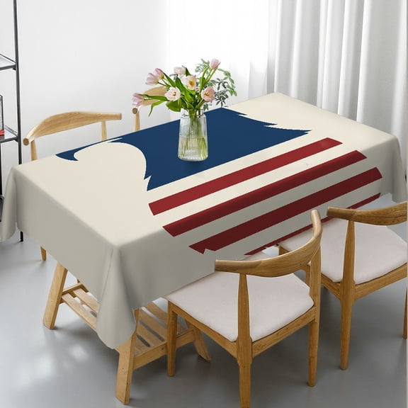 RKSupls Eagle Head Stripes Rectangle Dining Tablecloth,  Holiday-Themed Design - Polyester Tablecloths Rectangle Dining Tablecloth, Kitchen Picnic Party