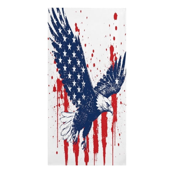 RKSupls Eagle Stars Stripes Splatter Microfiber Beach Towel Absorbent Compact Towels for Swimming Pool Beach Travel Things for Vacation Essentials Adult Gift,61.4×30.3Inch