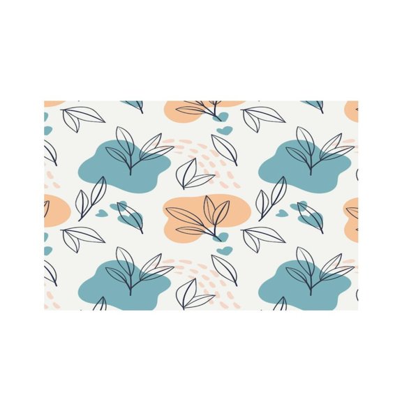 RKSupls Elegant Floral Swirl Pattern Linen Placemats 30x45cm Straight Edge Stain Resistant Washable Non-Slip Table Mats Table for Kitchen Dining Room Home