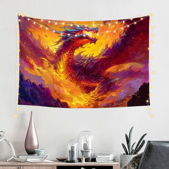 RKSupls Fantasy Dragon Tapestry, Home Tapestry Suitable for Hanging for Decorative Wall Hanging, Decorative Bedroom, Living Room Decoration - 60*40in