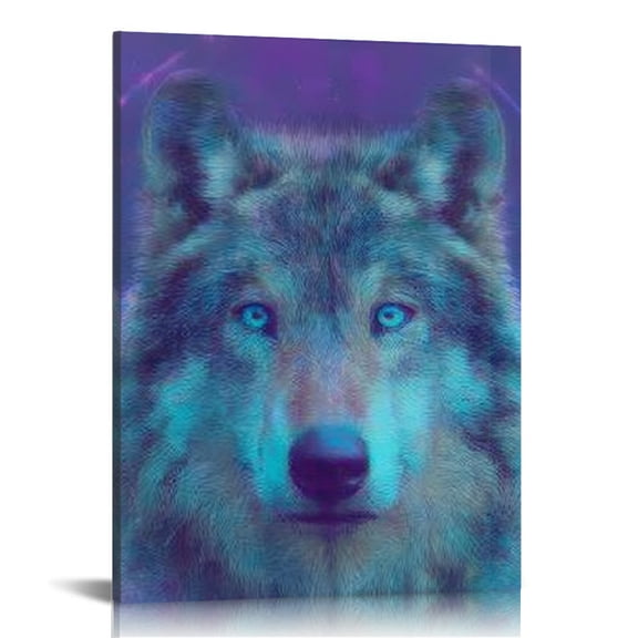 RKSupls Fantasy Wolf Canvas Wall Art, Canvas Prints Wall Art for Living Room Bedroom Stairway Office, Art Print Painting for New Year Home Decorations,12x16in