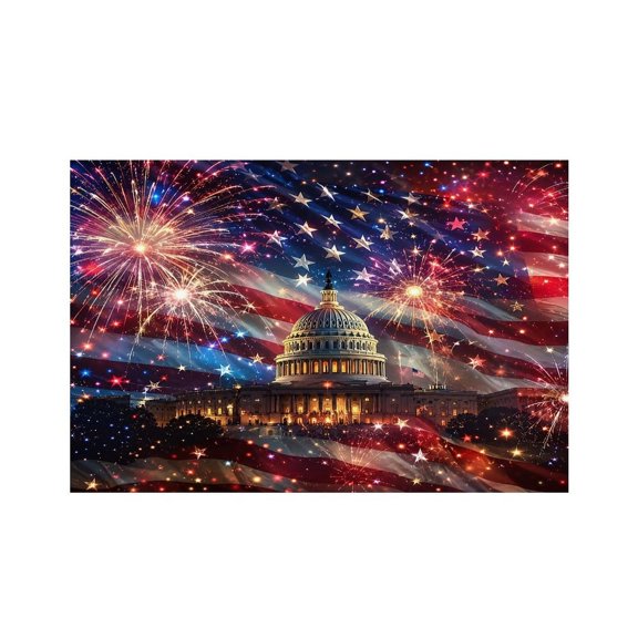 RKSupls Farmhouse Barn American Flag Linen Placemats 30x45cm Straight Edge Stain Resistant Washable Non-Slip Table Mats Table for Kitchen Dining Room Home