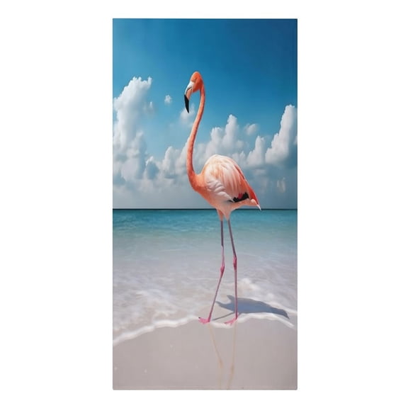 RKSupls Flamingo Beach Sunset Microfiber Beach Towel Absorbent Compact Towels for Swimming Pool Beach Travel Things for Vacation Essentials Adult Gift,61.4×30.3Inch