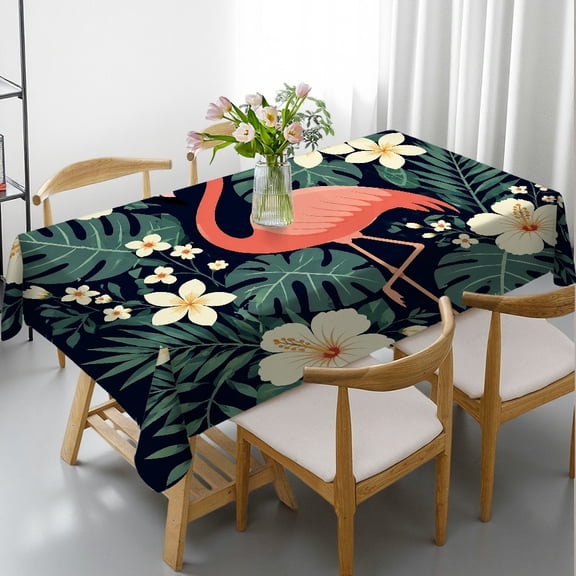 RKSupls Flamingo  Rectangle Dining Tablecloth, Kitchen Accessories - Festive Table Setting Rectangle Dining Tablecloth, Ideal for Kitchen Picnic Party