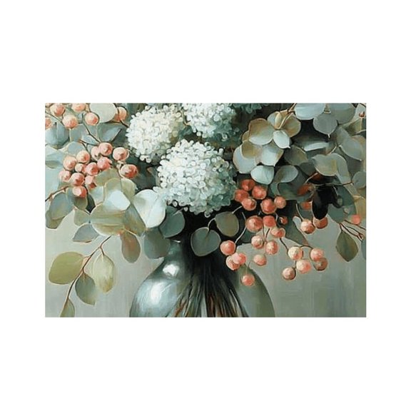 RKSupls Floral Vase Still Life Linen Placemats 30x45cm Straight Edge Stain Resistant Washable Non-Slip Table Mats Table for Kitchen Dining Room Home