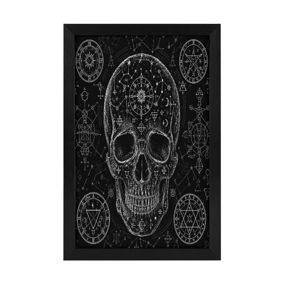 RKSupls Framed Canvas Wall Art Print Painting, Occult Skull Astrology ...