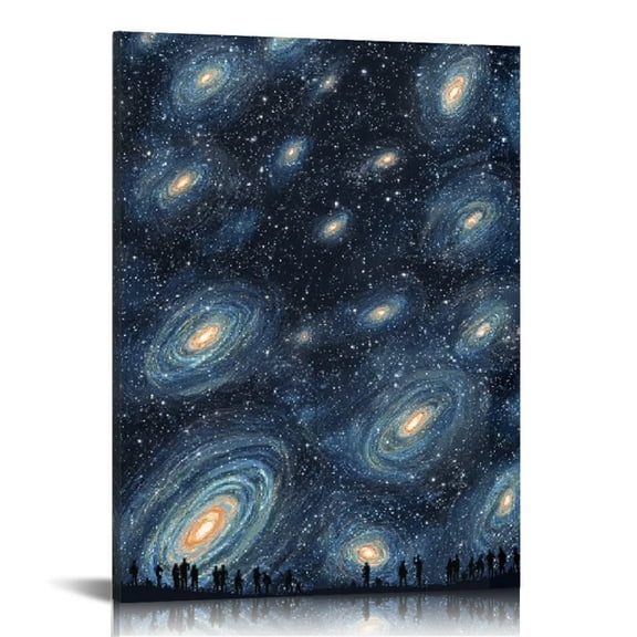 RKSupls Galaxy Planets Canvas Wall Art, Canvas Prints Wall Art for Living Room Bedroom Bathroom Office, Art Print Painting for Home Decorations,12x16in