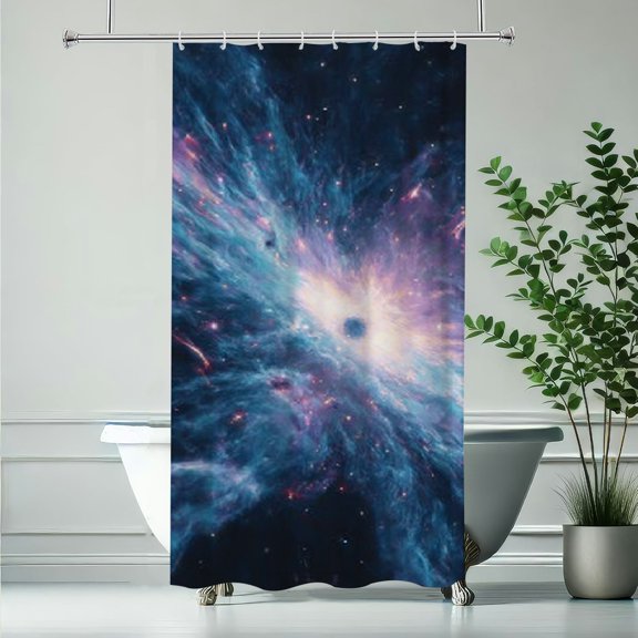 RKSupls Galaxy Space Meteor Shower Curtain, Valentine's Day Waterproof Shower Curtain with Hooks for Home Bathtub Bathroom Decor Washable Curtains,90x180cm