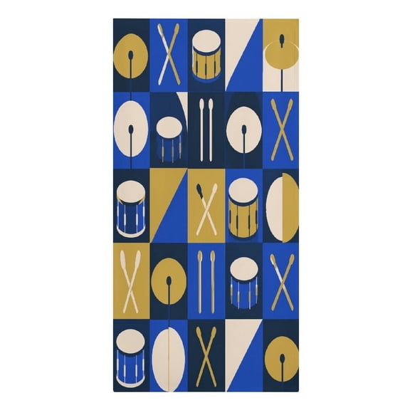 RKSupls Geometric Drums Pattern Microfiber Beach Towel Absorbent Compact Towels for Swimming Pool Beach Travel Things for Vacation Essentials Adult Gift,61.430.3Inch