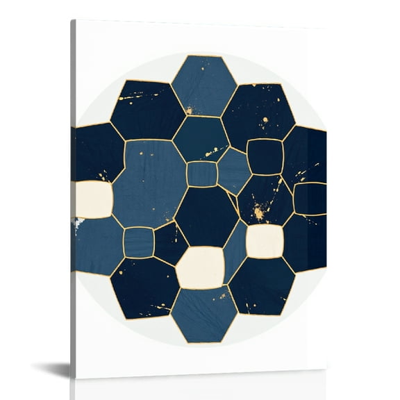 RKSupls Geometric Hexagon Pattern Canvas Wall Art, Canvas Prints Wall Art for Living Room Bedroom Entryway Office, Art Print Painting for Home Decor