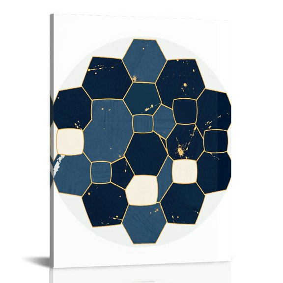 RKSupls Geometric Hexagon Pattern Canvas Wall Art, Canvas Prints Wall Art for Living Room Bedroom Entryway Office, Art Print Painting for Home Decor