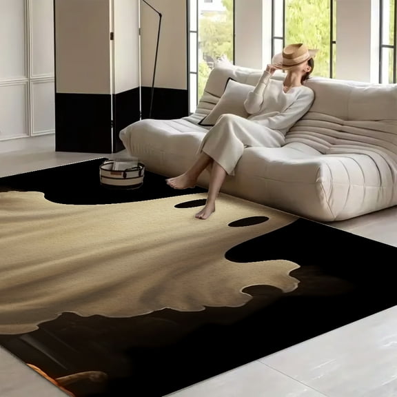RKSupls Ghost Pumpkins Halloween Spooky Soft Fluffy Velvet Area Rug for Living Room Bedroom, Non-Slip Washable Carpet, Modern Minimalist Home Decor Floor Mat
