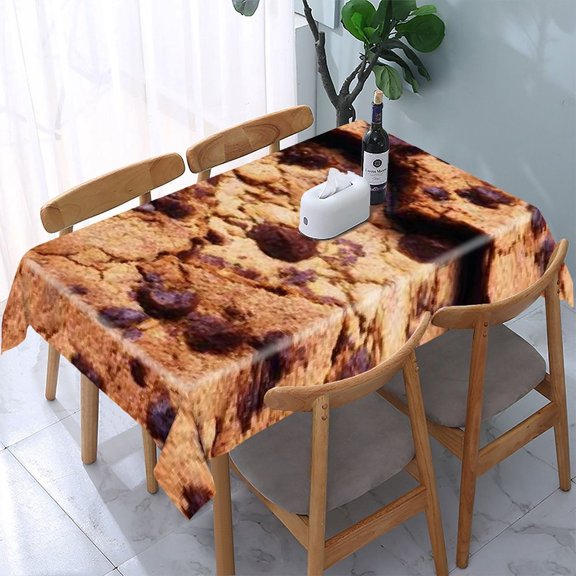 RKSupls Golden Purple Abstract Pattern Rectangle Dining Tablecloth, Washable Wipeable Stain & Wrinkle Resistant Polyester Tablecloth for Kitchen Picnic Party