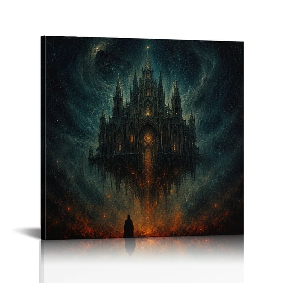 RKSupls Gothic Cathedral in Void Bathroom Wall Art, Wall Art Canvas Print, Modern Wall Decor Bathroom Bedroom Kitchen Dining Room Hallway Wall Decor Prints