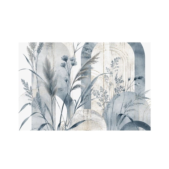 RKSupls Gray Watercolor Botanical Arches Linen Placemats 30x45cm Straight Edge Stain Resistant Washable Non-Slip Table Mats Table for Kitchen Dining Room Home