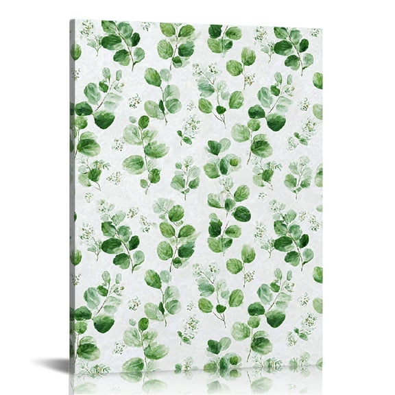 RKSupls Green Botanical Watercolor Canvas Wall Art, Canvas Prints Wall Art for Living Room Bedroom Stairway Office, Art Print Painting for Home Decorations,12x16in